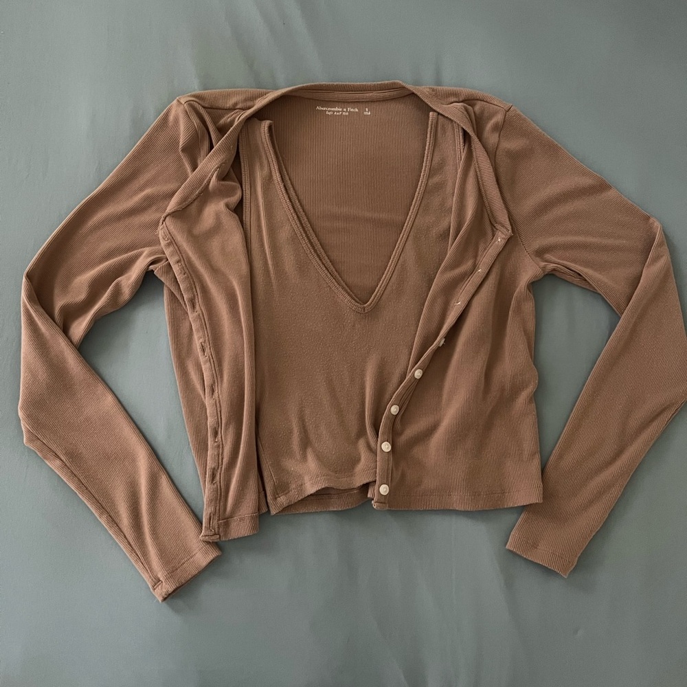 Ribbed Matching Set with Tank Top and Cardigan
